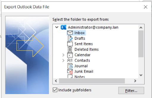 save outlook data file